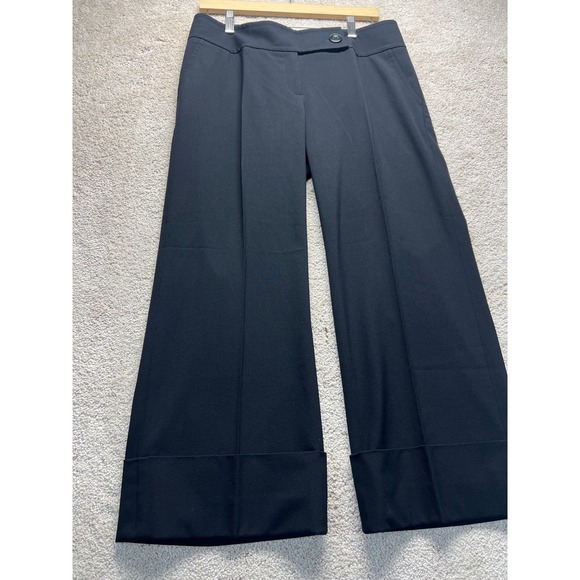 Caslon Pants - Caslon Womens Black Wide Leg Cropped Dress Pants Trousers Size 8 Career Corpcore